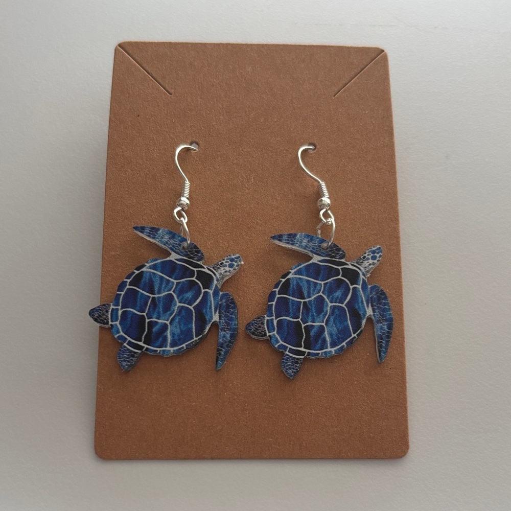 Fashion Jewelry Blue Turtle Earrings